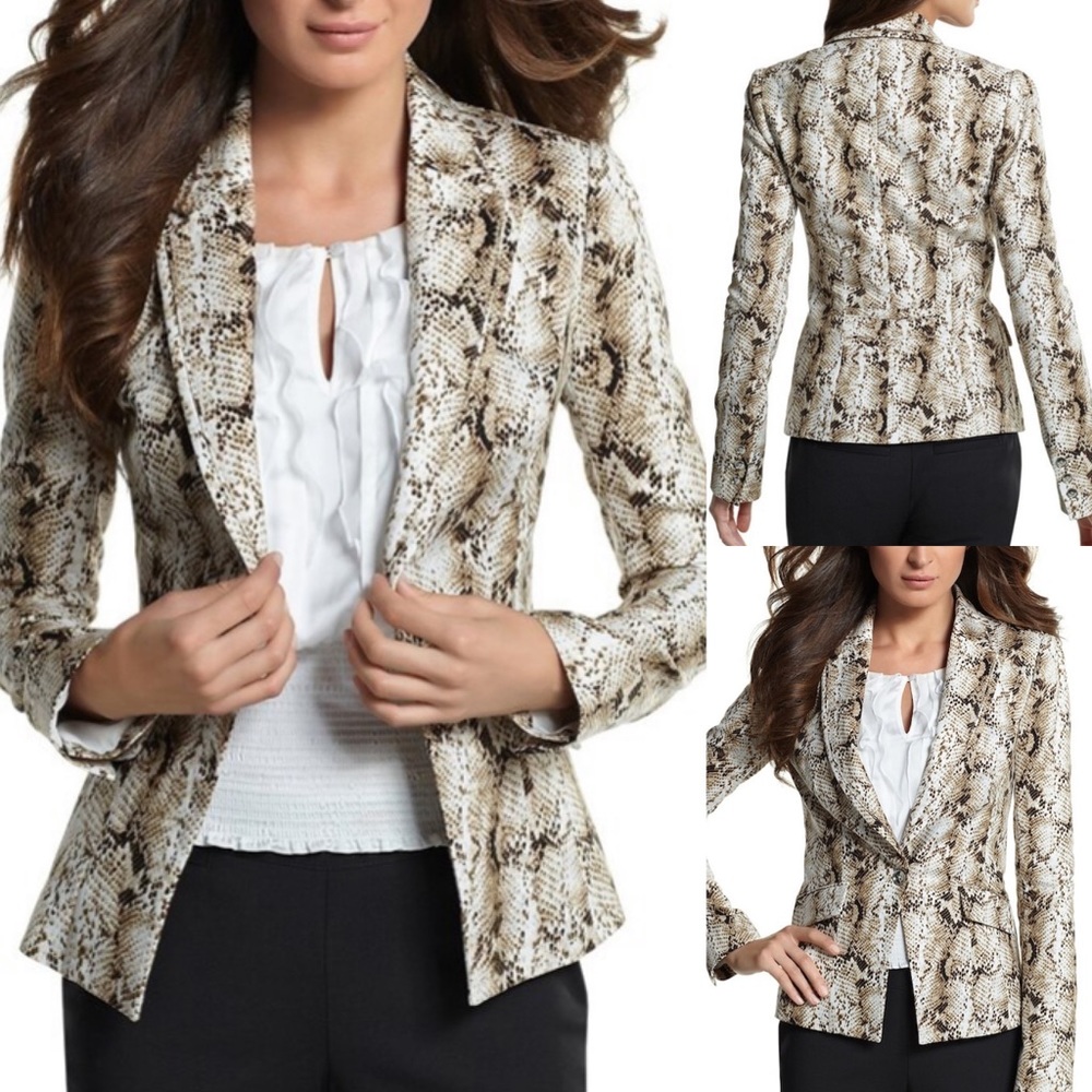 White House Black Market Snake Print Blazer Jacket
